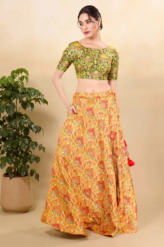 Green Jacquard Woven Elbow Sleeves Blouse Romantic Lace Blouse