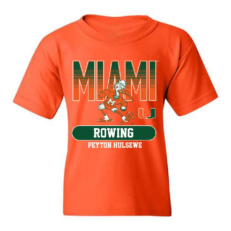Miami - NCAA Women's Rowing : Peyton Hulsewe - Classic Fashion Shersey Youth T-Shirt-- Spandex Blend Rayon Blend Denim Blend Miami - NCAA Women's Rowing : Peyton Hulsewe - Classic Fashion Shersey Youth T-Shirt-- Spandex Blend Rayon Blend Denim Blend