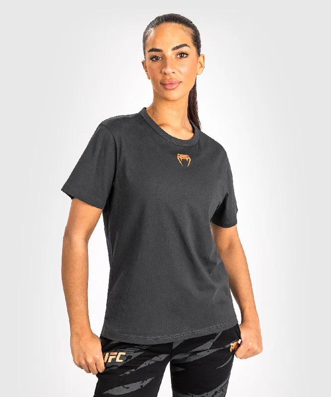 UFC Adrenaline by Venum Fight Week T-Shirt In Cotone A Manica Corta per Donna - Antracite Grigio-- Nylon Fabric Polyester Fabric Spandex Fabric