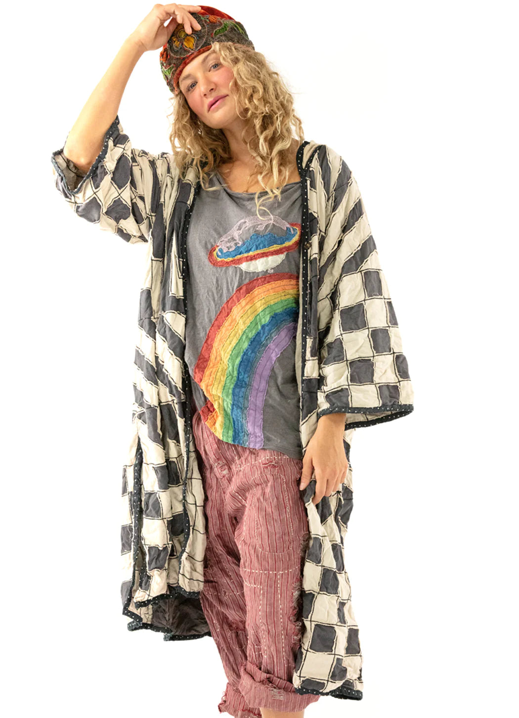 Magnolia Pearl Saturn Disco T Shirt-- Print Jacquard Patchwork