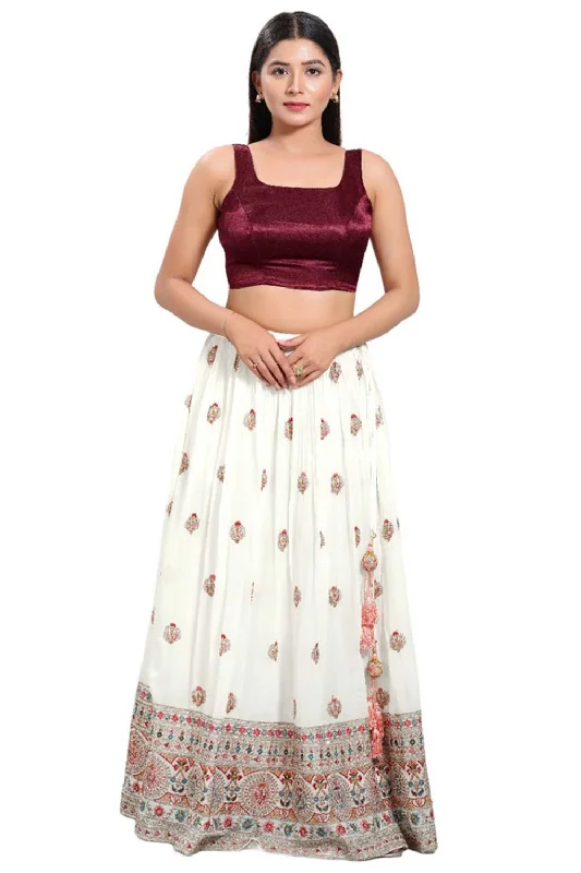 Maroon Silk Round Neck Sleeveless Blouse Versatile Layering Blouse