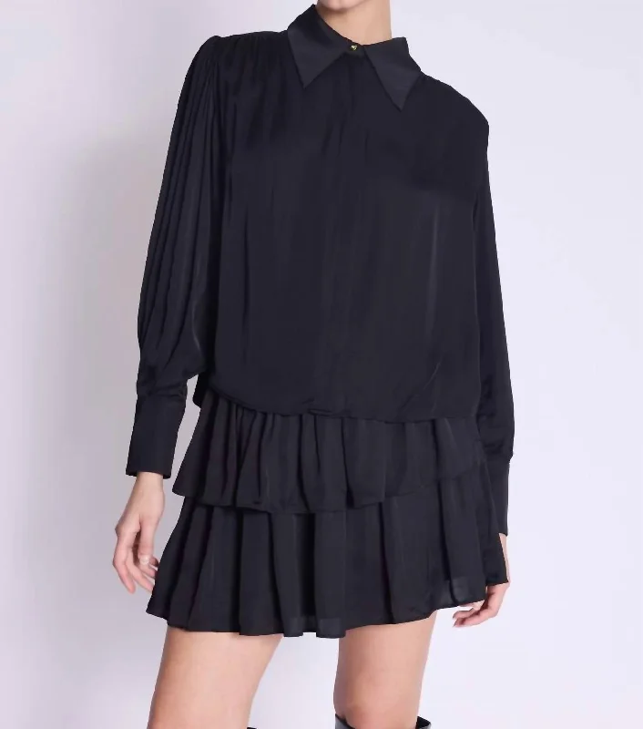 Charlene Blouse In Black Backless Summer Blouse