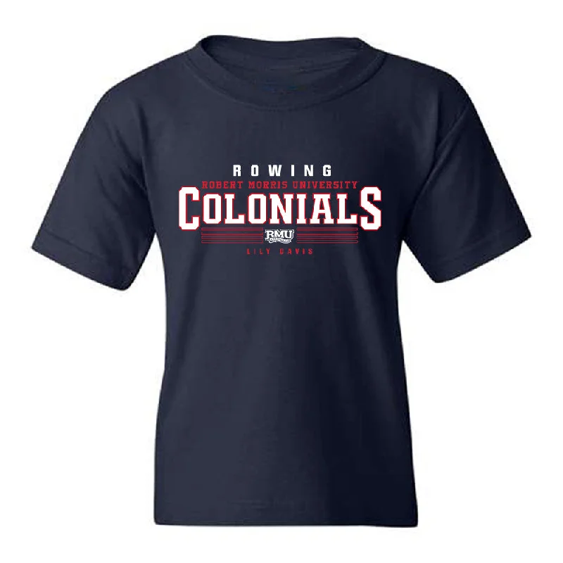 Robert Morris - NCAA Women's Rowing : Lily Davis - Classic Fashion Shersey Youth T-Shirt-- Ribbed Striped Patterned Robert Morris - NCAA Women's Rowing : Lily Davis - Classic Fashion Shersey Youth T-Shirt-- Ribbed Striped Patterned