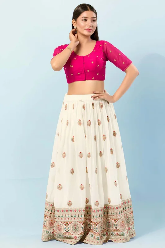 Pink Net Round Neck Elbow Sleeves Blouse Lightweight Chiffon Blouse