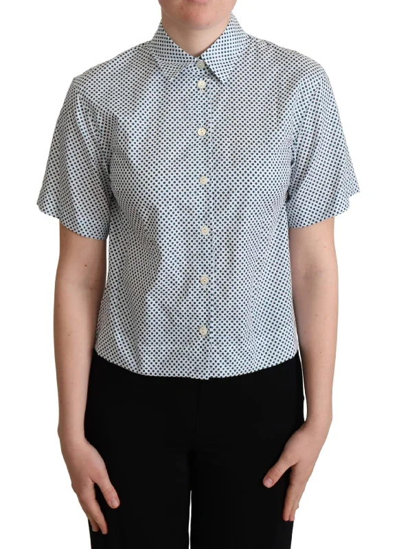 Dolce & Gabbana Elegant Polka Dot Cotton Polo Women's Shirt-- Cashmere Blend Cotton Blend Poly Blend