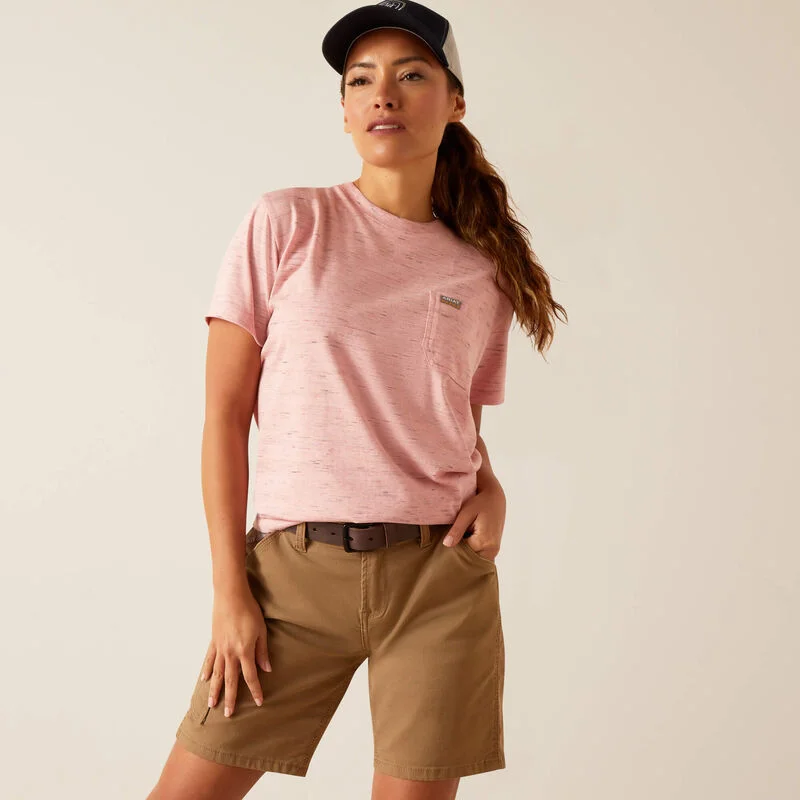 Ariat Women's Rebar Cotton Strong Space Dyed T-Shirt-- Front Pockets Side Pockets Patch Pockets Ariat Women's Rebar Cotton Strong Space Dyed T-Shirt-- Front Pockets Side Pockets Patch Pockets
