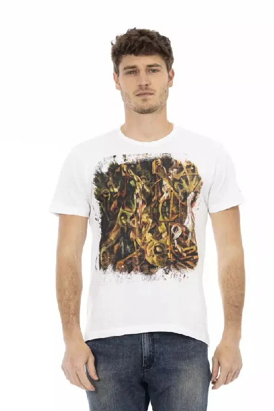 White Cotton Men T-shirt-- Anti-Pilling Machine Wash Handmade