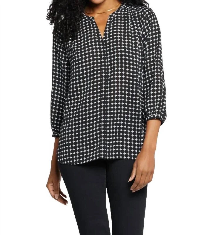 Long-Sleeve Pintuck Blouse In Dorothy Do Elegant Embroidery Blouse