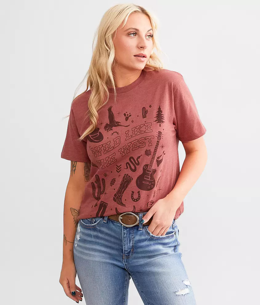 Cowboy Country T-Shirt-- Fleece Fabric Down Fabric Feather Fabric