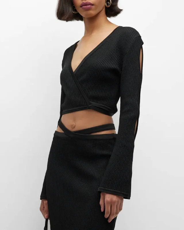 Clara Blouse In Black Sheer Mesh Blouse