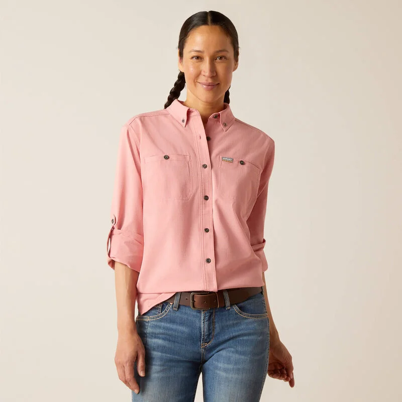 Ariat Rebar Made Tough 360 AirFlow DuraStretch Women's Work Shirt-- Welt Pockets Slit Pockets Flap Pockets Ariat Rebar Made Tough 360 AirFlow DuraStretch Women's Work Shirt-- Welt Pockets Slit Pockets Flap Pockets