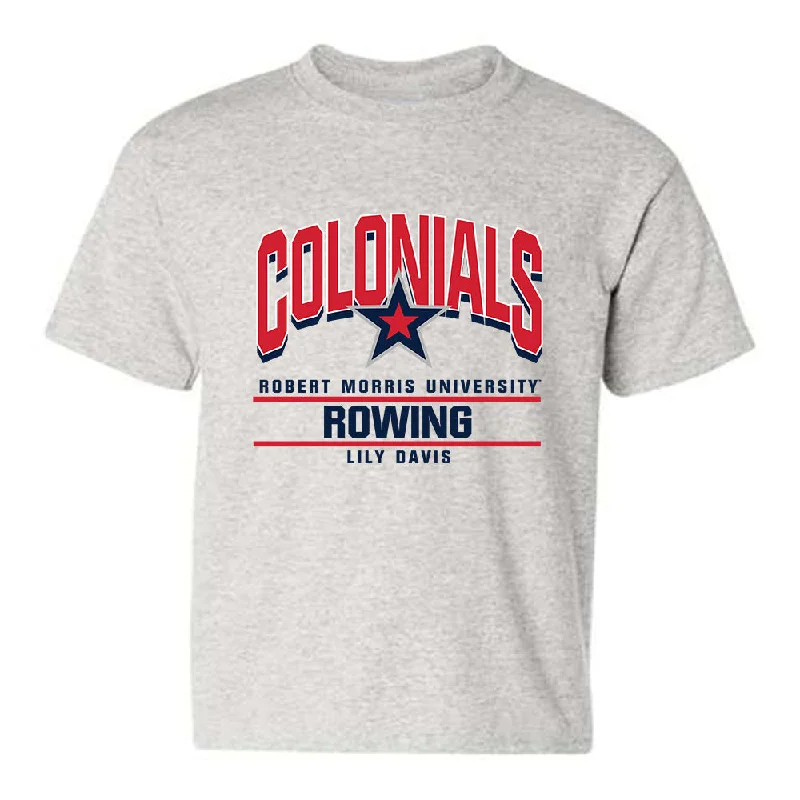 Robert Morris - NCAA Women's Rowing : Lily Davis - Classic Fashion Shersey Youth T-Shirt-- Embroidered Appliqued Beaded Robert Morris - NCAA Women's Rowing : Lily Davis - Classic Fashion Shersey Youth T-Shirt-- Embroidered Appliqued Beaded