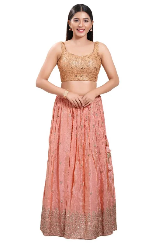 Rose Gold Net Round Neck Sleeveless Blouse Peter Pan Collar Blouse