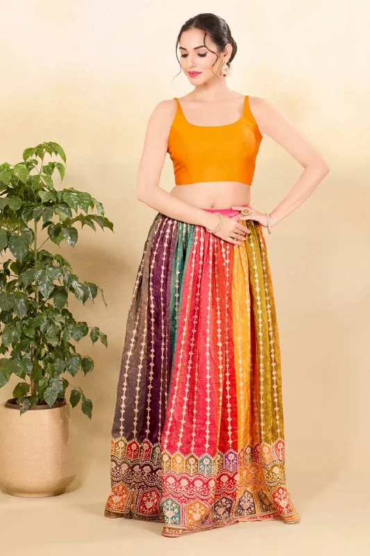 Mustard Brocade Woven Sleeveless Blouse Embellished Collar Blouse