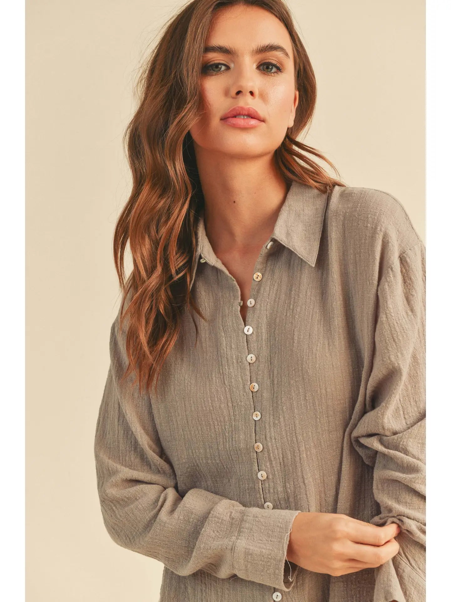 Sightseer Gauze Buttondown Shirt-- Solid Color Striped Floral