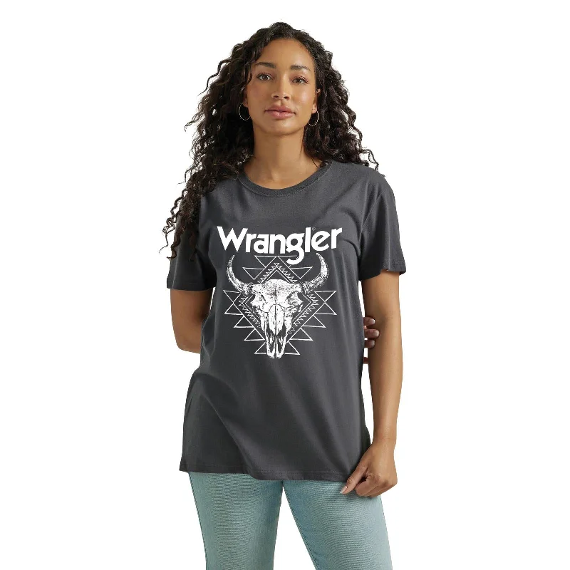 Wrangler Aztec Skull Women's T-Shirt-- Satin Blend Silk Blend Wool Blend