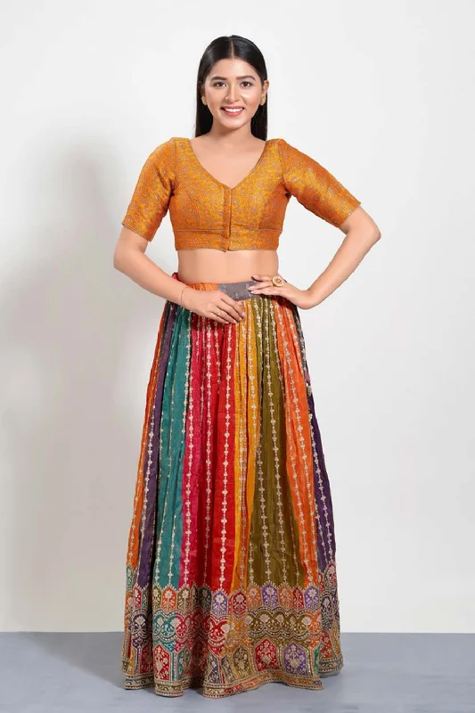 Mustard Brocade V-Neck Elbow Sleeves Blouse Loose Oversized Blouse