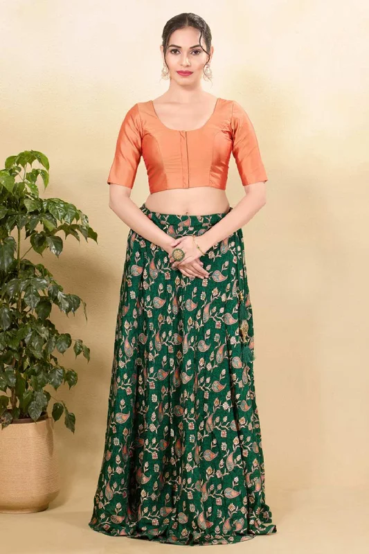 Rose Gold Brocade Woven Elbow Sleeves Blouse Semi-Sheer Blouse