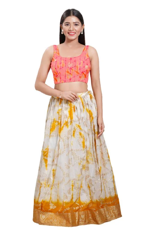 Pink Brocade Round Neck Sleeveless Blouse Ruched Sleeve Blouse