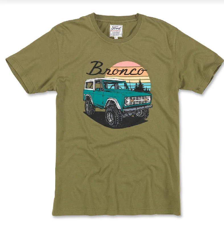 Bronco Ford T-Shirt-- Mesh Fabric Canvas Fabric Denim Fabric