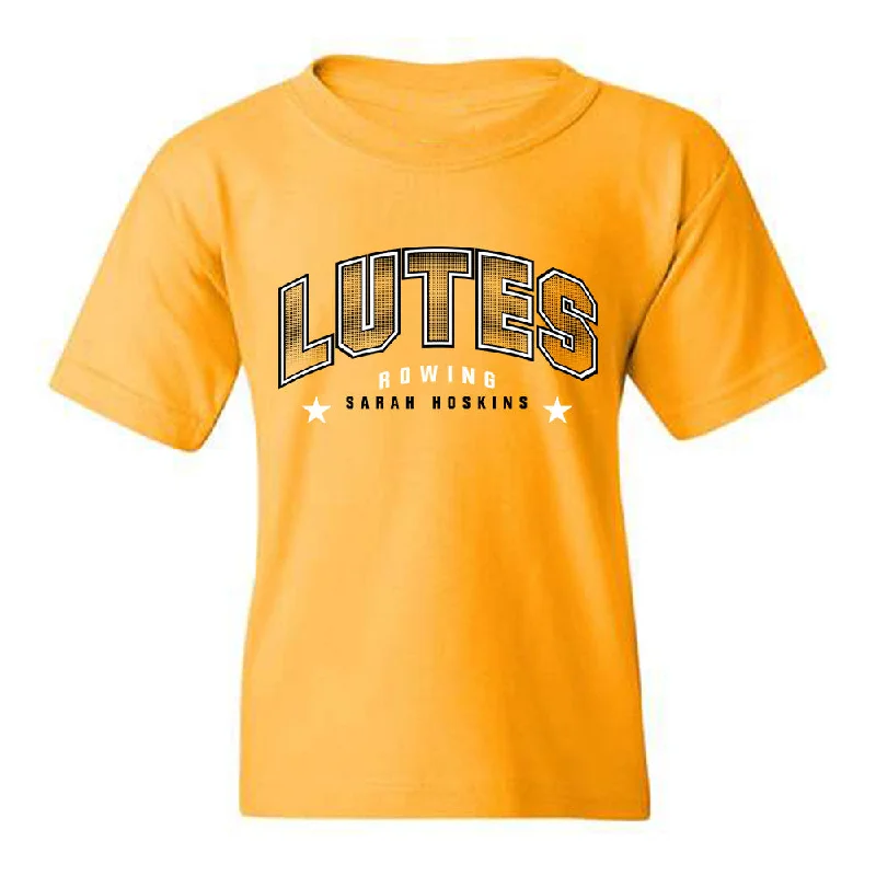 PLU - NCAA Women's Rowing : Sarah Hoskins - Classic Fashion Shersey Youth T-Shirt-- Beaded Sequined Faux Fur PLU - NCAA Women's Rowing : Sarah Hoskins - Classic Fashion Shersey Youth T-Shirt-- Beaded Sequined Faux Fur
