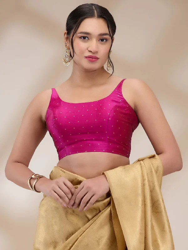 Pink Taffeta Silk Printed Sleeveless Blouse Flowy Bohemian Blouse