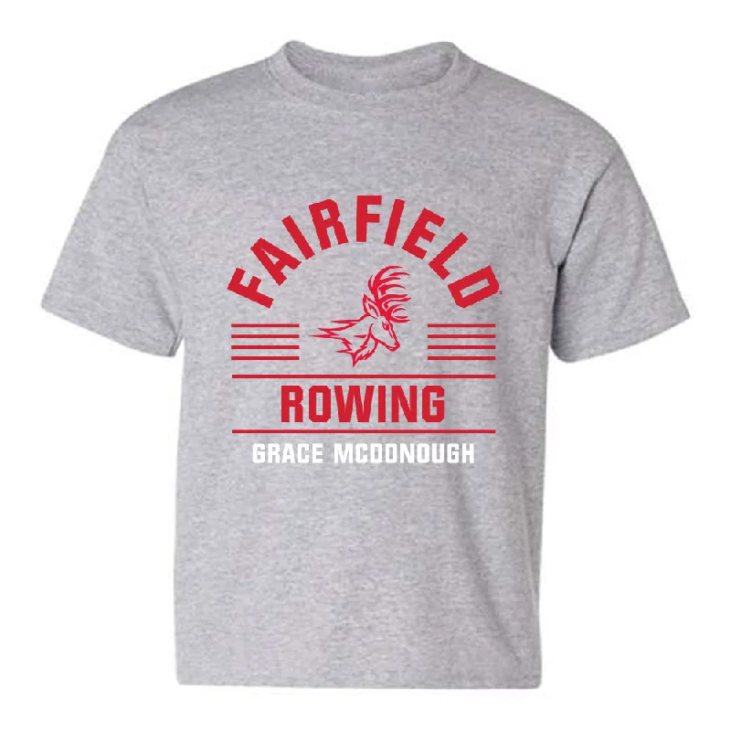 Fairfield - NCAA Women's Rowing : Grace McDonough - Classic Fashion Shersey Youth T-Shirt-- Collared T-Shirt Boat Neck A-Line Fairfield - NCAA Women's Rowing : Grace McDonough - Classic Fashion Shersey Youth T-Shirt-- Collared T-Shirt Boat Neck A-Line