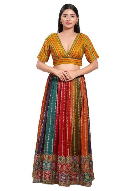 Yellow Georgette V-Neck Elbow Sleeves Blouse Backless Summer Blouse