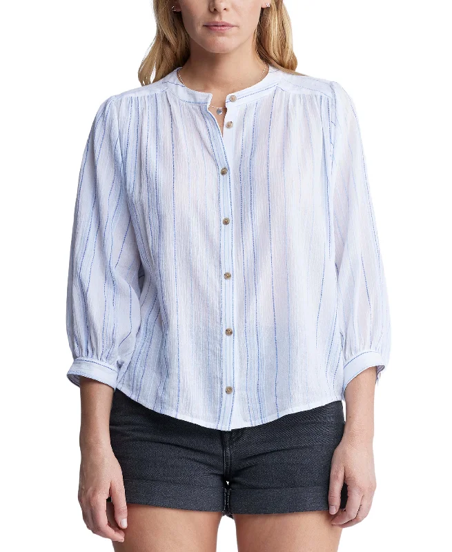 Ishara Balloon Sleeve Blouse Feminine Satin Blouse