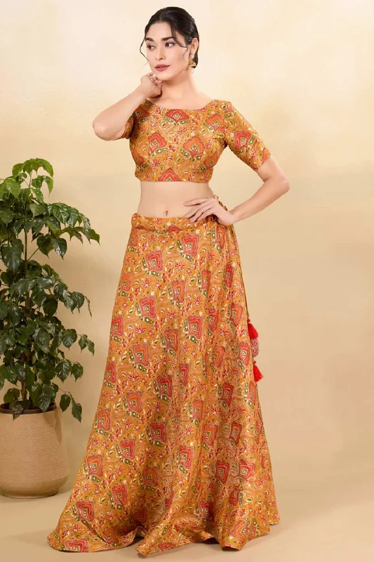 Mustard Jacquard Woven Elbow Sleeves Blouse Office-Ready Blouse