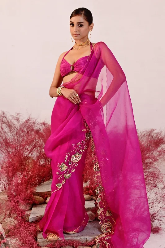 Dastaan Saree with Blouse Peter Pan Collar Blouse