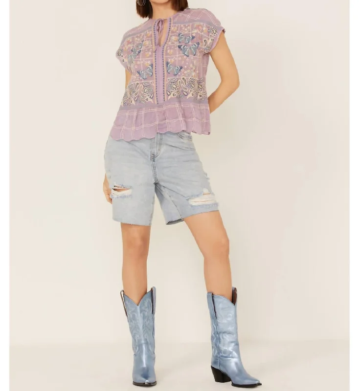 Paise Blouse In Lavender Sleeveless Chiffon Blouse
