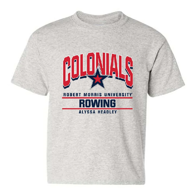 Robert Morris - NCAA Women's Rowing : Alyssa Headley - Classic Fashion Shersey Youth T-Shirt-- Spandex Blend Rayon Blend Denim Blend Robert Morris - NCAA Women's Rowing : Alyssa Headley - Classic Fashion Shersey Youth T-Shirt-- Spandex Blend Rayon Blend Denim Blend