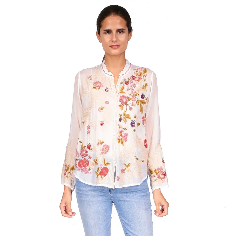 Johnny Was Dyllan Blouse - White Sleeveless Summer Blouse