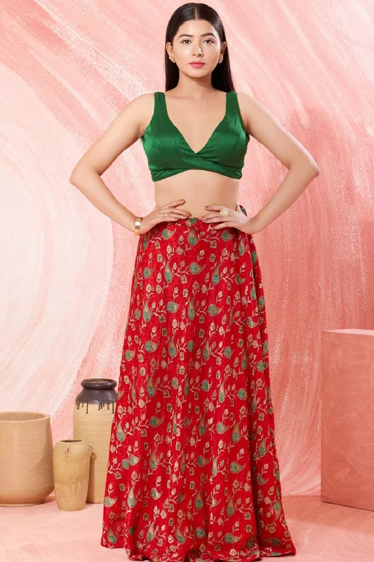 Green Silk V-Neck Sleeveless Blouse Soft Satin Blouse