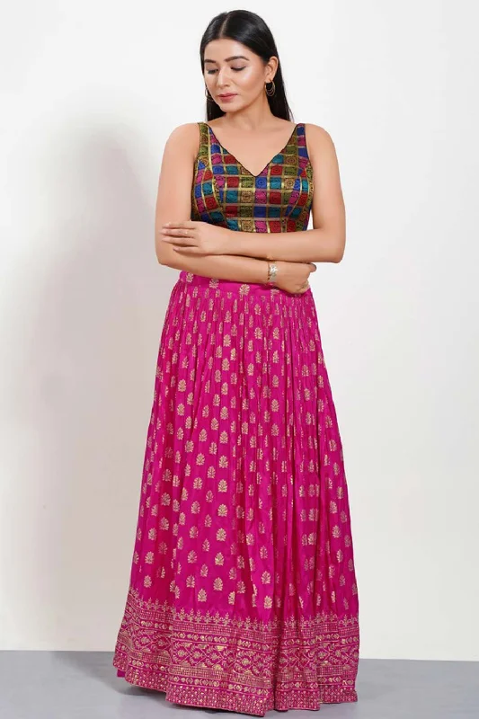 Multi Color Brocade V-Neck Sleeveless Blouse Ruched Sleeve Blouse
