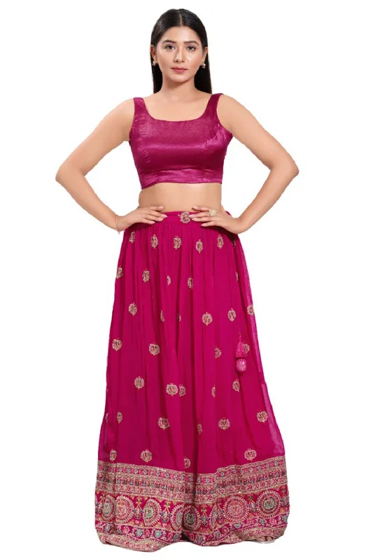 Magenta Silk Round Neck Sleeveless Blouse Casual Stripe Blouse