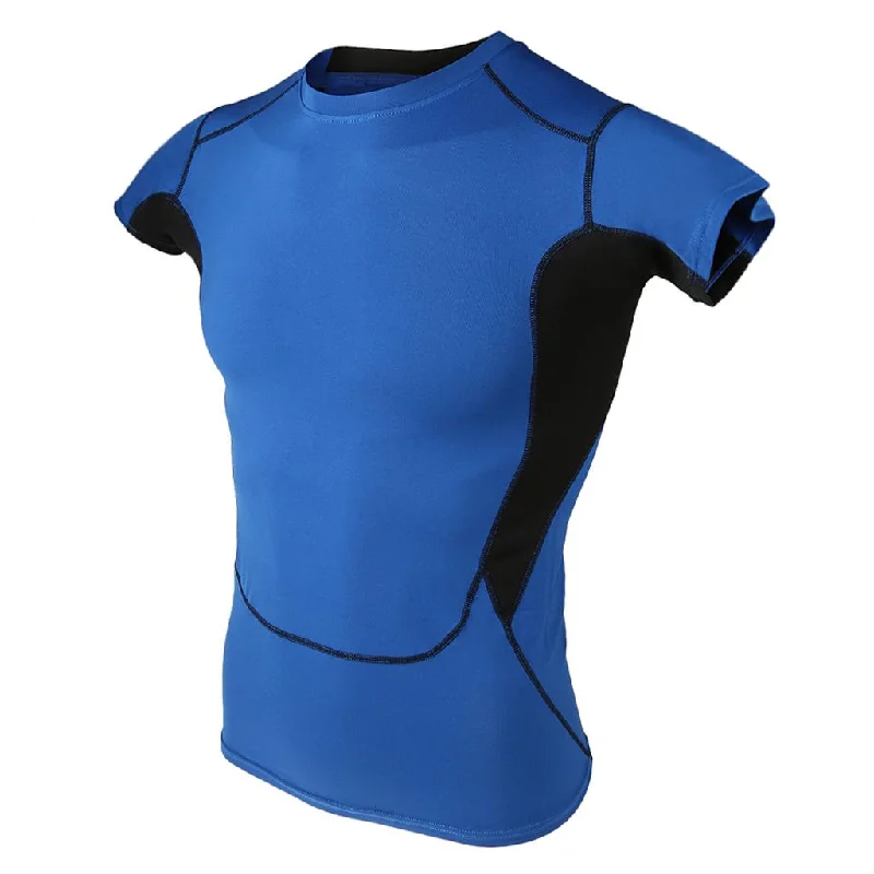 Men Gym Compression Fitness Sports Cycling Athletic T-Shirt Tops XL Blue-- Welt Pockets Slit Pockets Flap Pockets Men Gym Compression Fitness Sports Cycling Athletic T-Shirt Tops XL Blue-- Welt Pockets Slit Pockets Flap Pockets