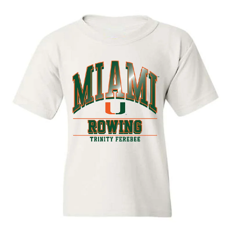 Miami - NCAA Women's Rowing : Trinity Ferebee - Classic Fashion Shersey Youth T-Shirt-- Oversized T-Shirt Spandex breathable Miami - NCAA Women's Rowing : Trinity Ferebee - Classic Fashion Shersey Youth T-Shirt-- Oversized T-Shirt Spandex breathable