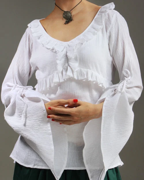Sybbyl Cotton Blouse Elegant Peplum Blouse