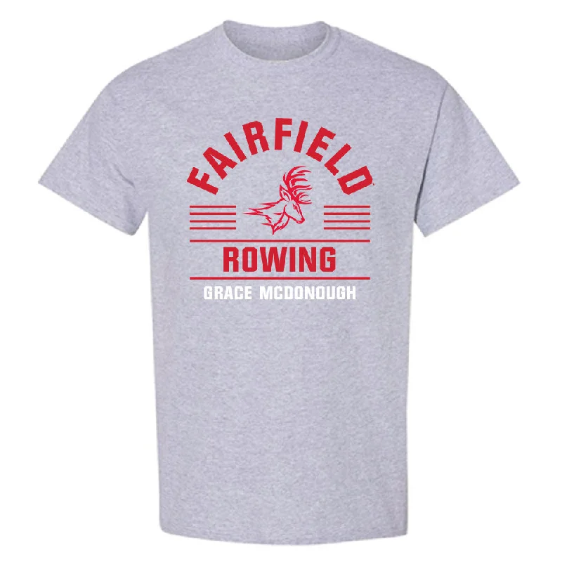 Fairfield - NCAA Women's Rowing : Grace McDonough - Classic Fashion Shersey T-Shirt-- Ribbed T-Shirt High Neck Heavyweight Fairfield - NCAA Women's Rowing : Grace McDonough - Classic Fashion Shersey T-Shirt-- Ribbed T-Shirt High Neck Heavyweight