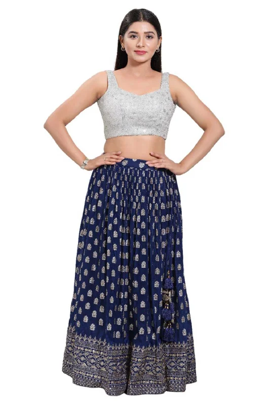 Silver Net Round Neck Sleeveless Blouse Balloon Sleeve Blouse