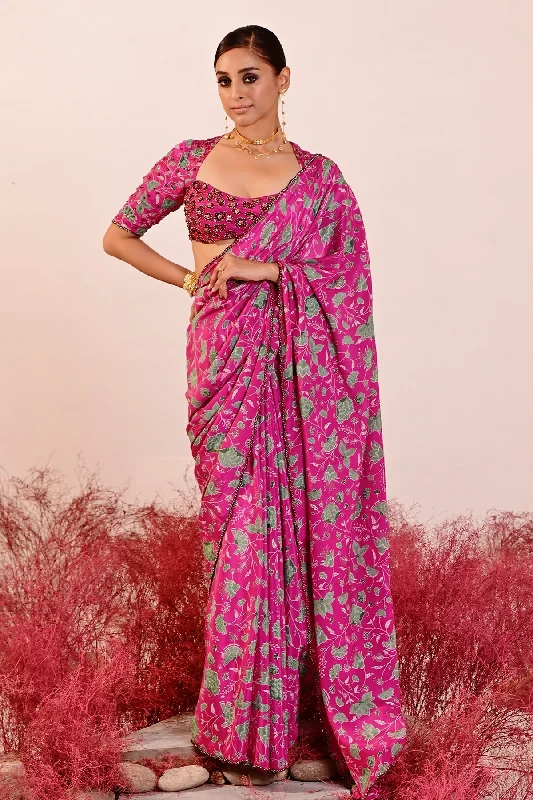 Florina Saree with Blouse Wrap Front Blouse