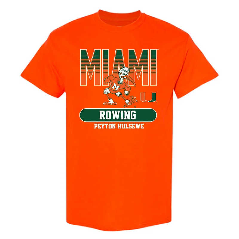 Miami - NCAA Women's Rowing : Peyton Hulsewe - Classic Fashion Shersey T-Shirt-- Notch Collar Peter Pan Collar Cowl Neck Miami - NCAA Women's Rowing : Peyton Hulsewe - Classic Fashion Shersey T-Shirt-- Notch Collar Peter Pan Collar Cowl Neck