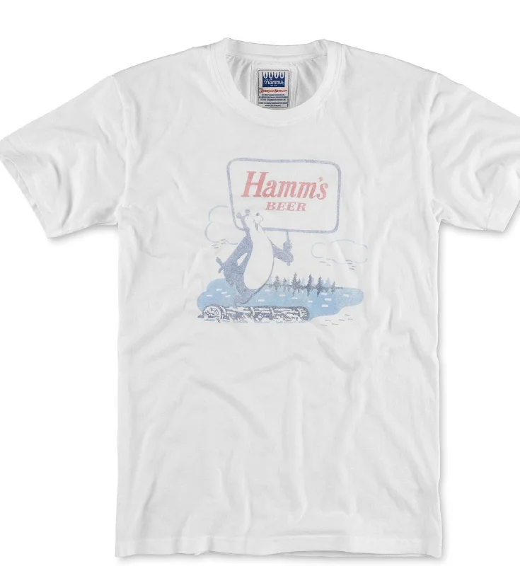 Vintage Faded Wash Hamm’s Beer T-shirt-- Chenille Fabric Brocade Fabric Lace Fabric