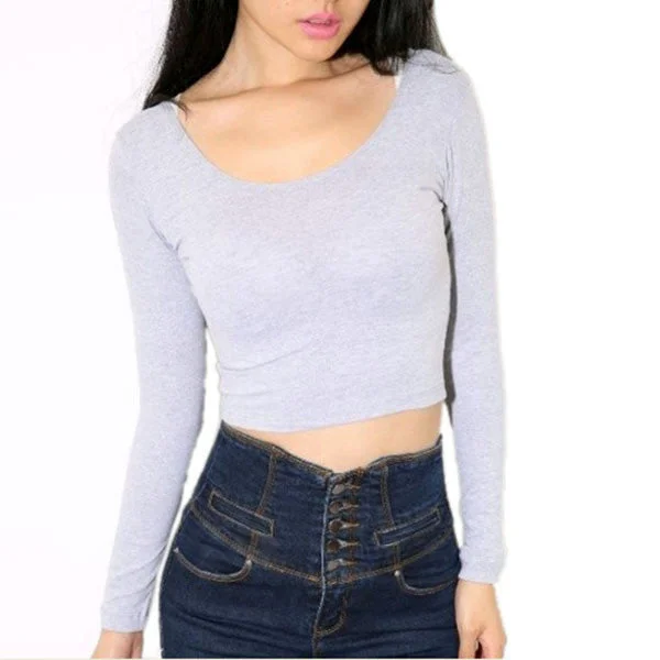 Fashion Sexy Women Crooped Tops Long Sleeve Clubwear Tops Cropped T-shirt-- Rayon Fabric Velvet Fabric Corduroy Fabric Fashion Sexy Women Crooped Tops Long Sleeve Clubwear Tops Cropped T-shirt-- Rayon Fabric Velvet Fabric Corduroy Fabric