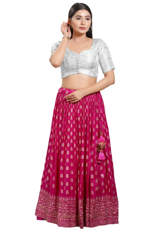 Silver Brocade V-Neck Elbow Sleeves Blouse Sleeveless Chiffon Blouse