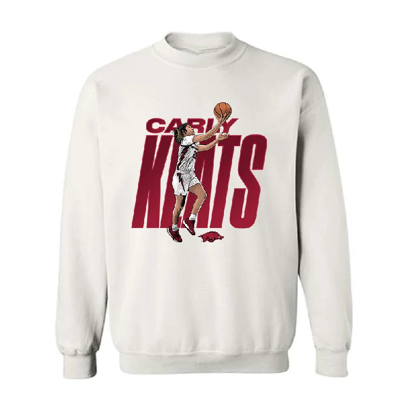 Arkansas - NCAA Women's Basketball : Carly Keats - Player Collage Crewneck Sweatshirt Hoodie with High Neck Warm Protective