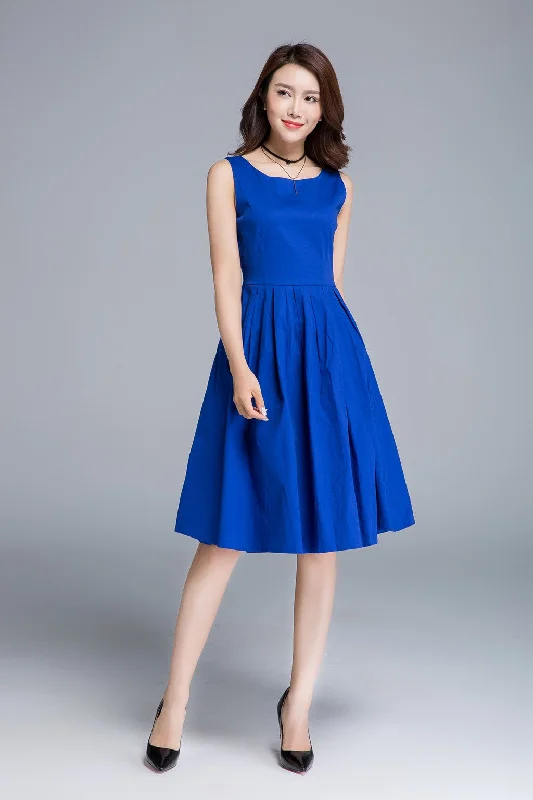 Blue Summer Party Dress 1656# Tunics Distressed trendy