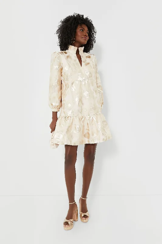 Champagne Fil Coupe Palmerston Dress Tunics Sale discount